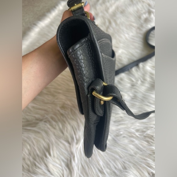 Dooney & Bourke Crossbody vintage leather satchel bag Black 90s Preppy Academia - Picture 4 of 9